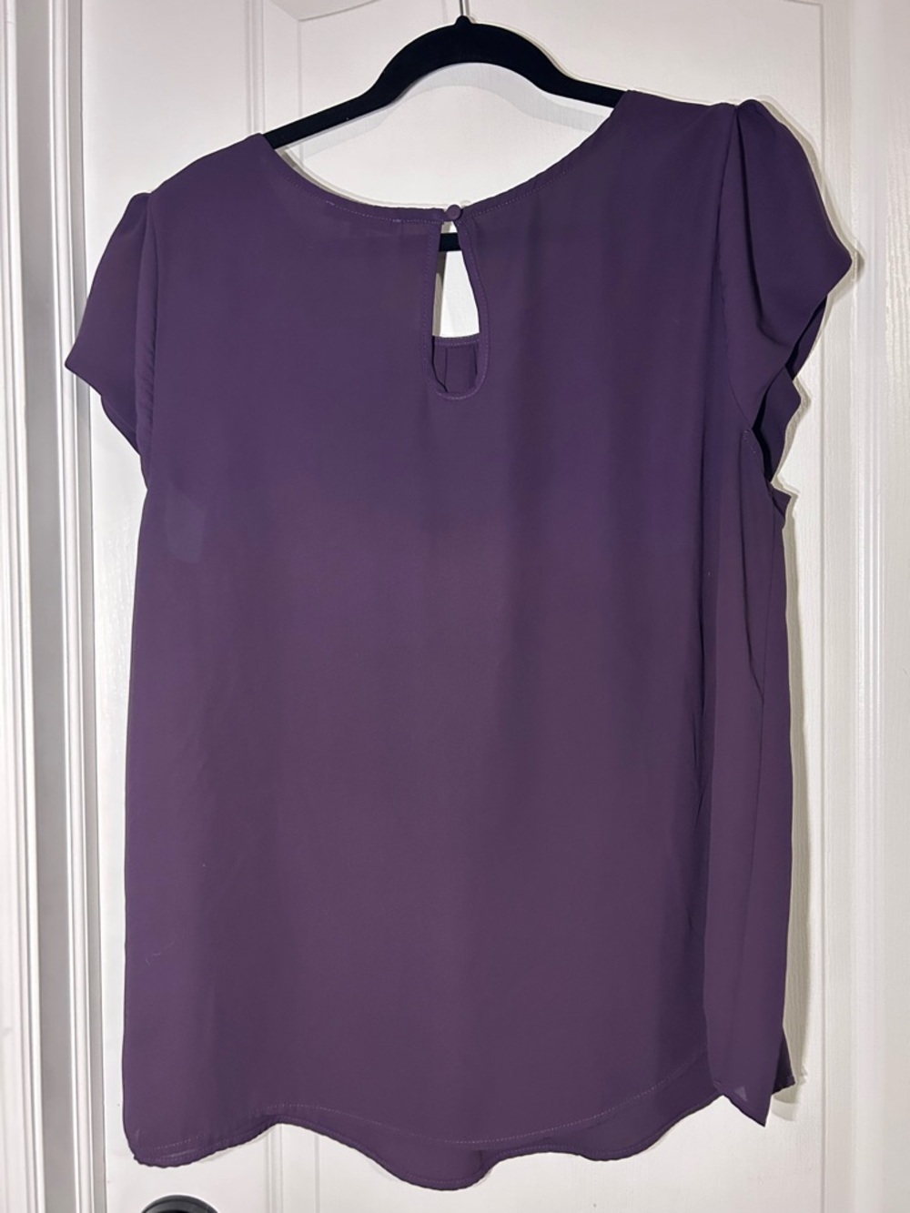 Papermoon Purple Flutter Sleeve Pleated Top - Picture 3 of 4